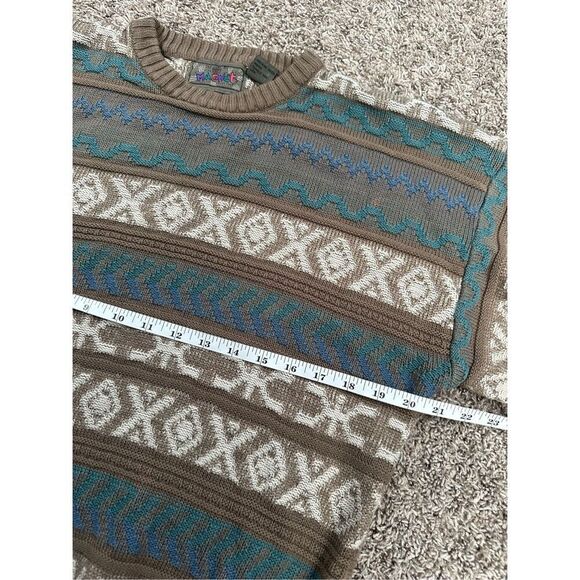 vintage magnet cable knit grandpa crewneck sweater cosby pattern men’s large - Picture 6 of 7